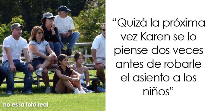 Una Karen roba los asientos a esta familia en un partido de fútbol y les dice que se coloquen detrás de ella, pero se arrepintió enseguida