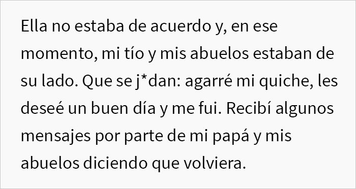 A este chico de 22 años le pidieron que se sentara en la mesa de los niños, así que tomó el quiche que trajo y simplemente se fue