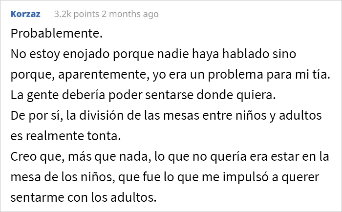 A este chico de 22 años le pidieron que se sentara en la mesa de los niños, así que tomó el quiche que trajo y simplemente se fue