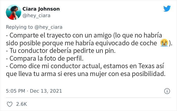 Una mujer tuitea la historia de cómo comprobar la matrícula de un conductor de Uber la salvó de una posible trata de personas