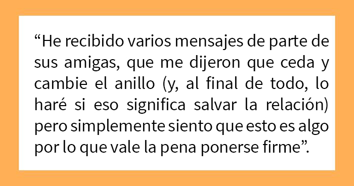 “¿Soy idiota por comprarle a mi prometida un diamante fabricado en un laboratorio y negarme a cambiarlo por una piedra natural?”