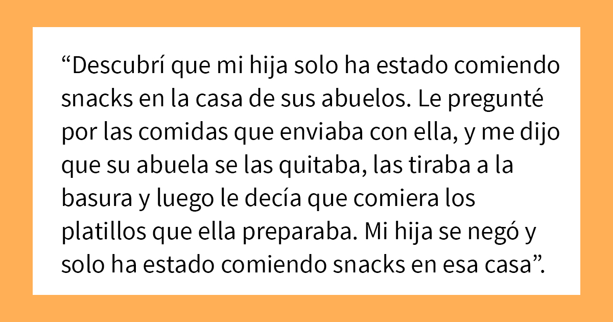 Esta suegra tiraba las comidas que su nieta llevaba a su casa, hechas por su padre con las recetas de su esposa fallecida