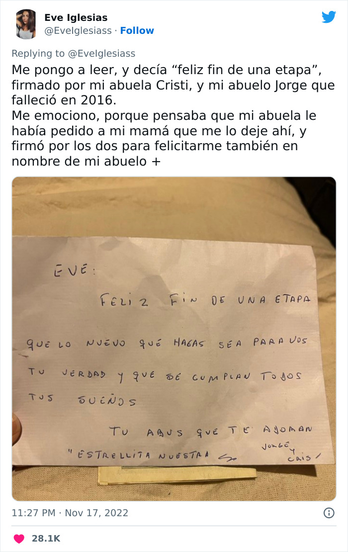 Esta chica argentina compartió la carta que le dejó su abuelo fallecido y emocionó a toda la comunidad de Twitter