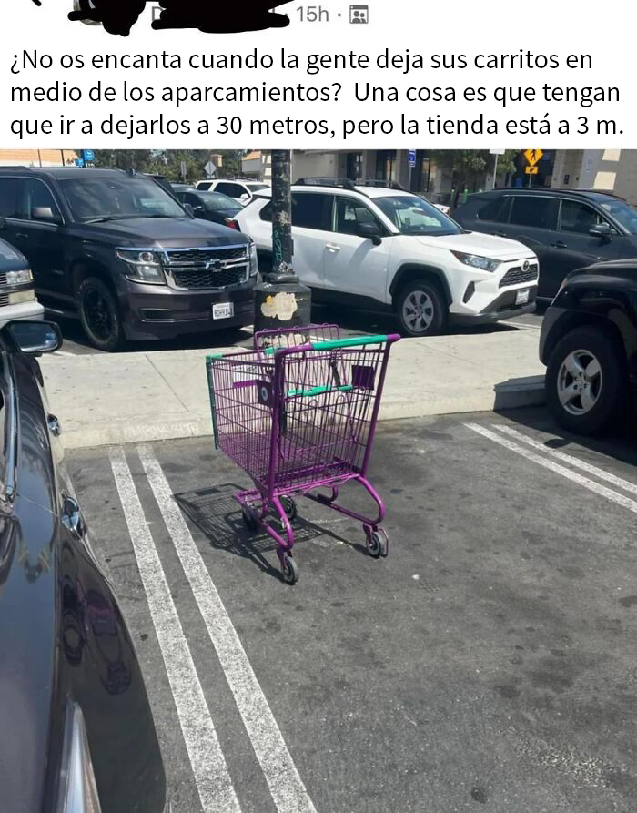 Esa gente que deja el carrito donde le da la gana