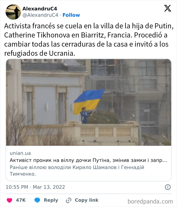 Poner la bandera de Ucrania es la guinda