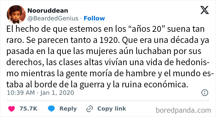 Menos mal que ya no es 1920, ¿no?