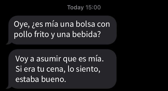 Mi padrastro se comió la única comida que tenía para poder almorzar en el trabajo