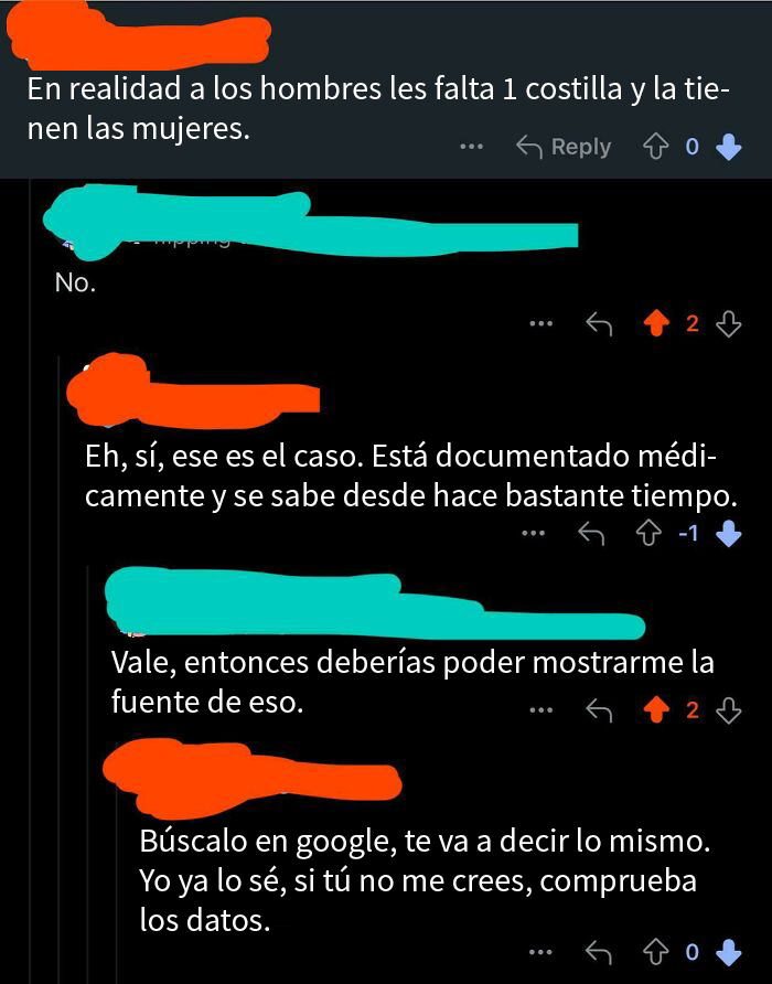 A los hombres les falta una costilla, búscalo en google