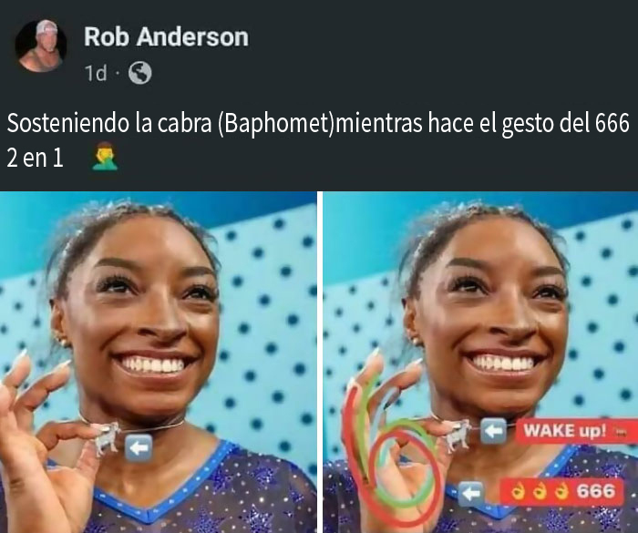 Se cree que Simone Biles es satánica