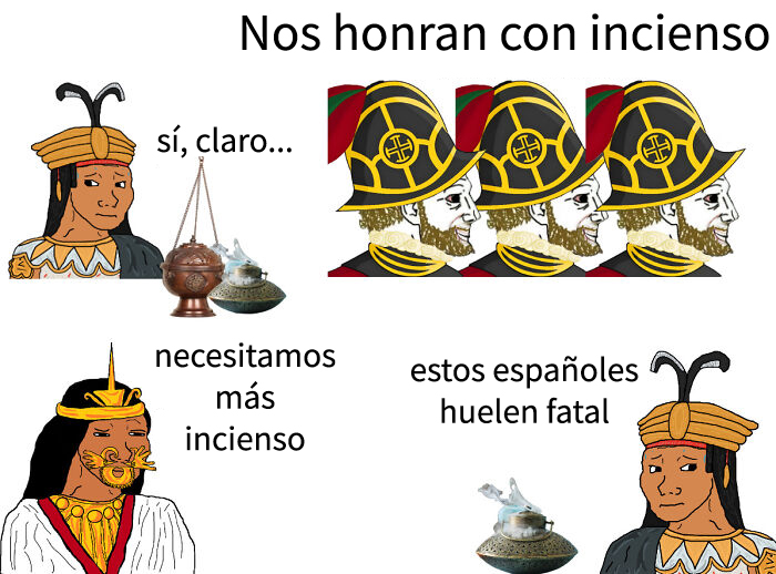 Los conquistadores españoles se podrían duchar de vez en cuando