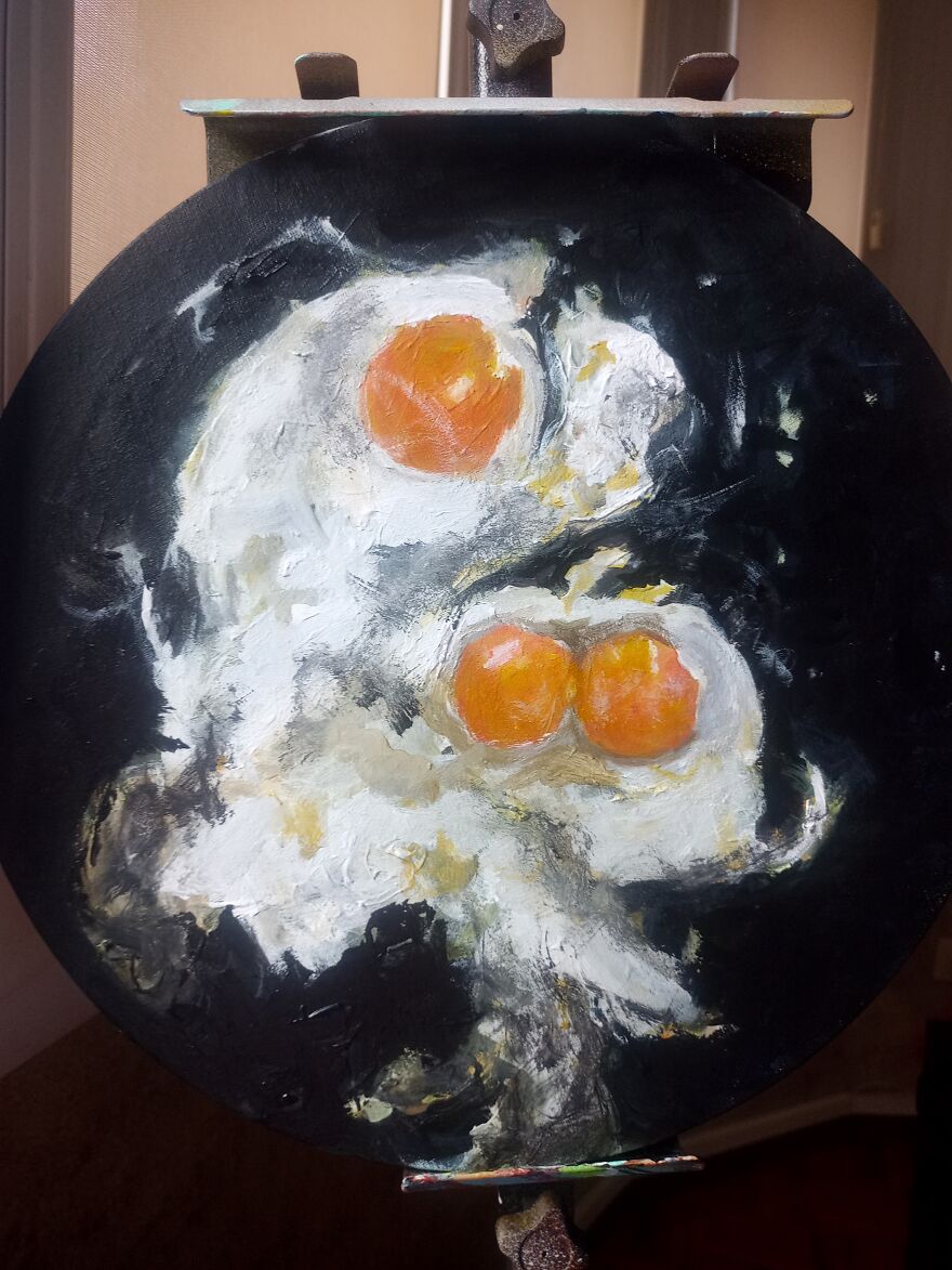 Estudio Pictórico Sobre Huevos Fritos