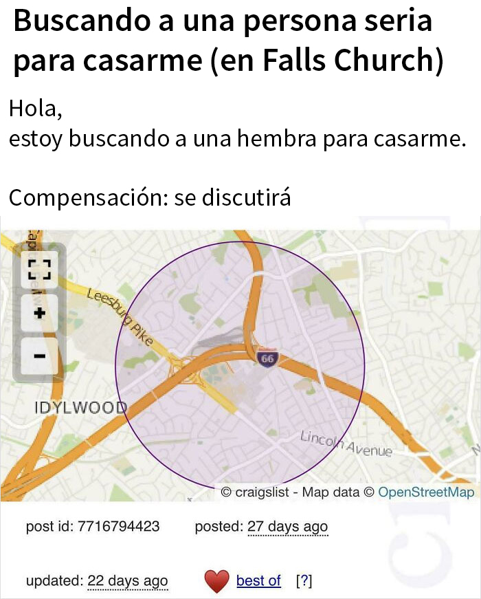 Encontrado en Craiglist