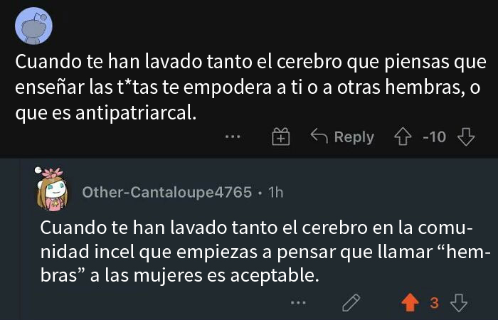 Toda la sección de comentarios estaba plagada de incels