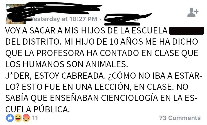 No entiendo de dónde sale la cienciología aquí