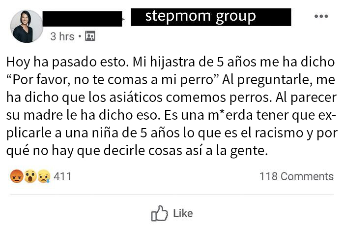 Madre racista le dice a su hija de 5 años que su madrastra asiática come perros