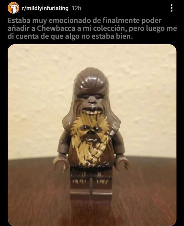 Creo que la cara de Chewbacca está un poco fuera de lugar