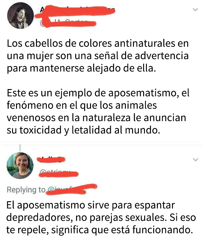 Ahora mismo voy a teñirme el cabello de los colores del arcoíris para ahuyentar a personas como esta