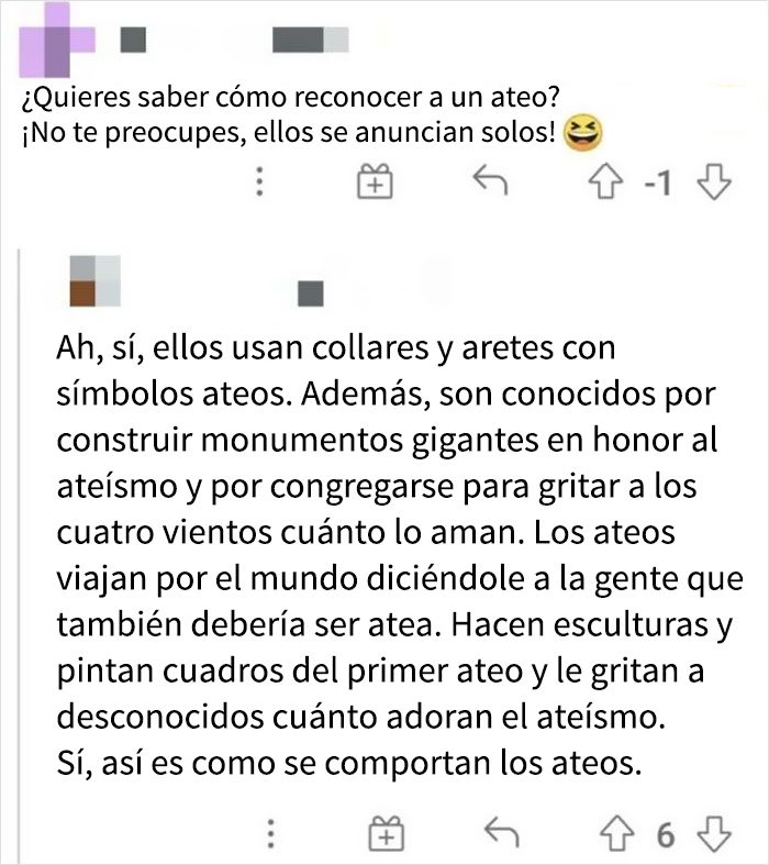 Un usuario de Reddit opina que los ateos son molestos