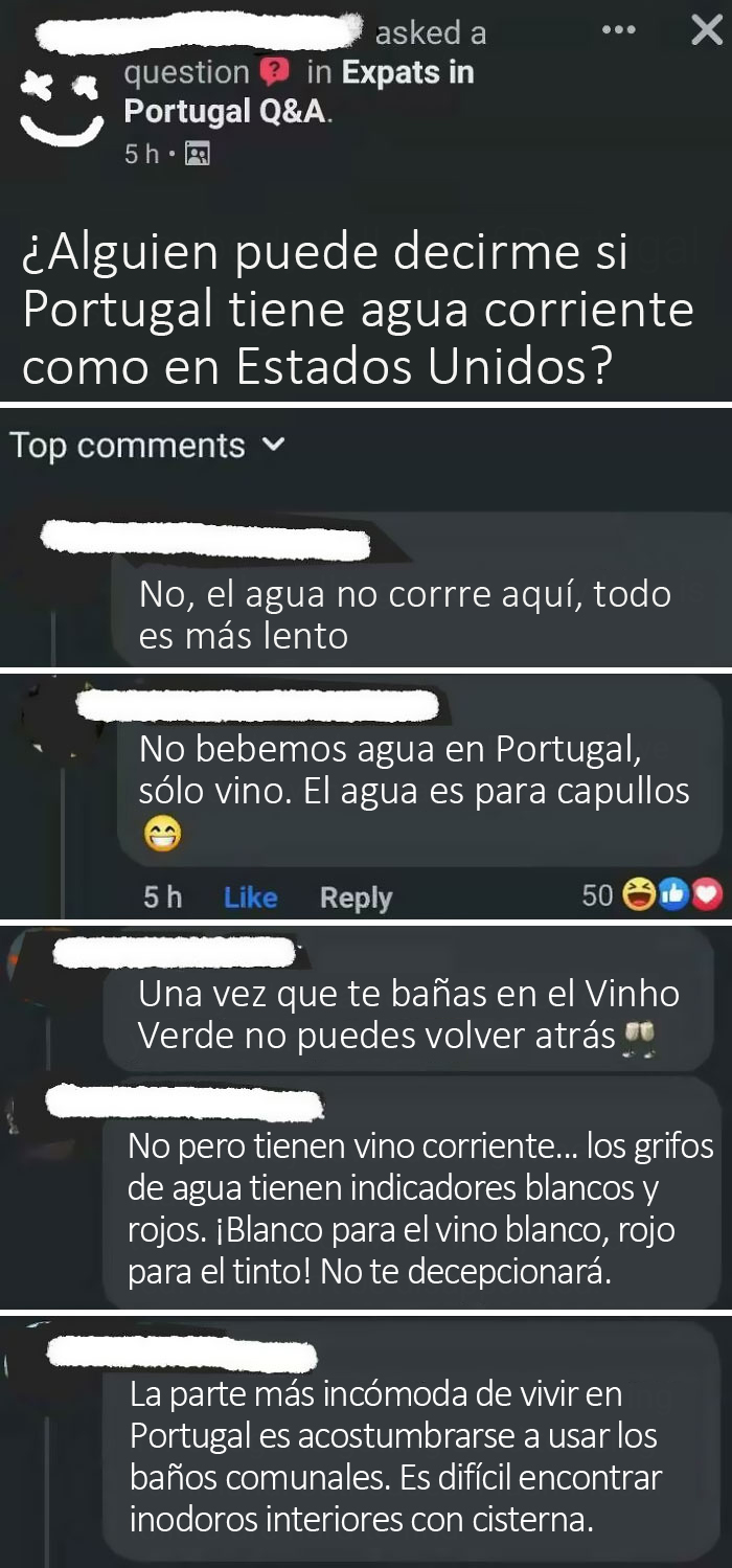 No hay agua corriente en Portugal