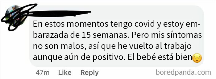 Una chica preguntando a las mamás embarazadas si creían que tenían o habían tenido Covid