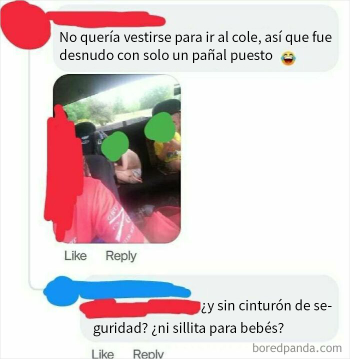 Una madre admite haber enviado a su hijo al colegio sin zapatos ni ropa y lo mete completamente sin cinturón en el coche