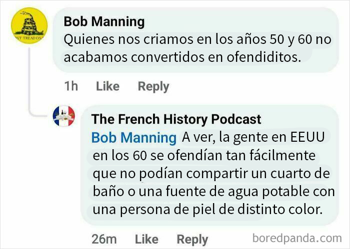 Intercambio de comentarios ingeniosos sobre generaciones y ofensas, destacando réplicas ingeniosas y humor sarcástico.