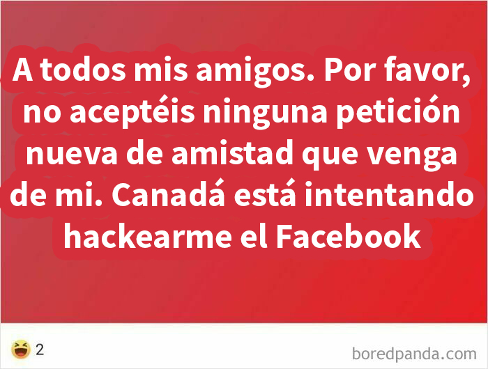 Persona mayor advierte de posibles hackeos en redes sociales en un mensaje humorístico.