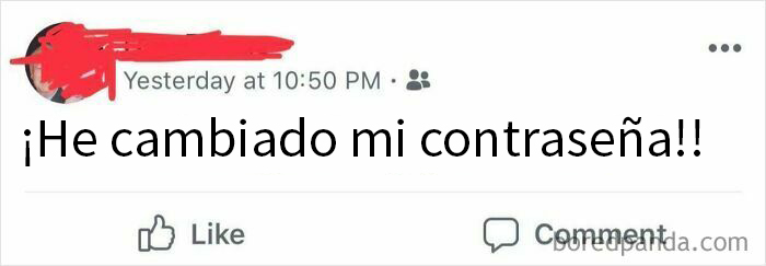 Persona mayor comparte por error "He cambiado mi contraseña" en redes sociales.