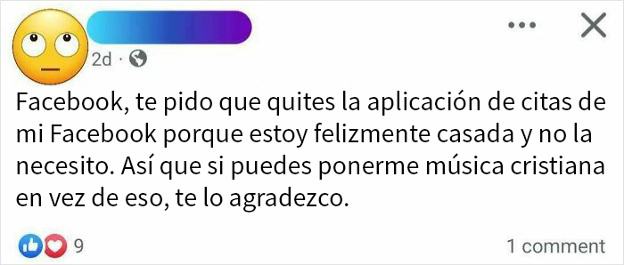 Persona mayor confunde Facebook con servicio de citas y pide música cristiana en su perfil.